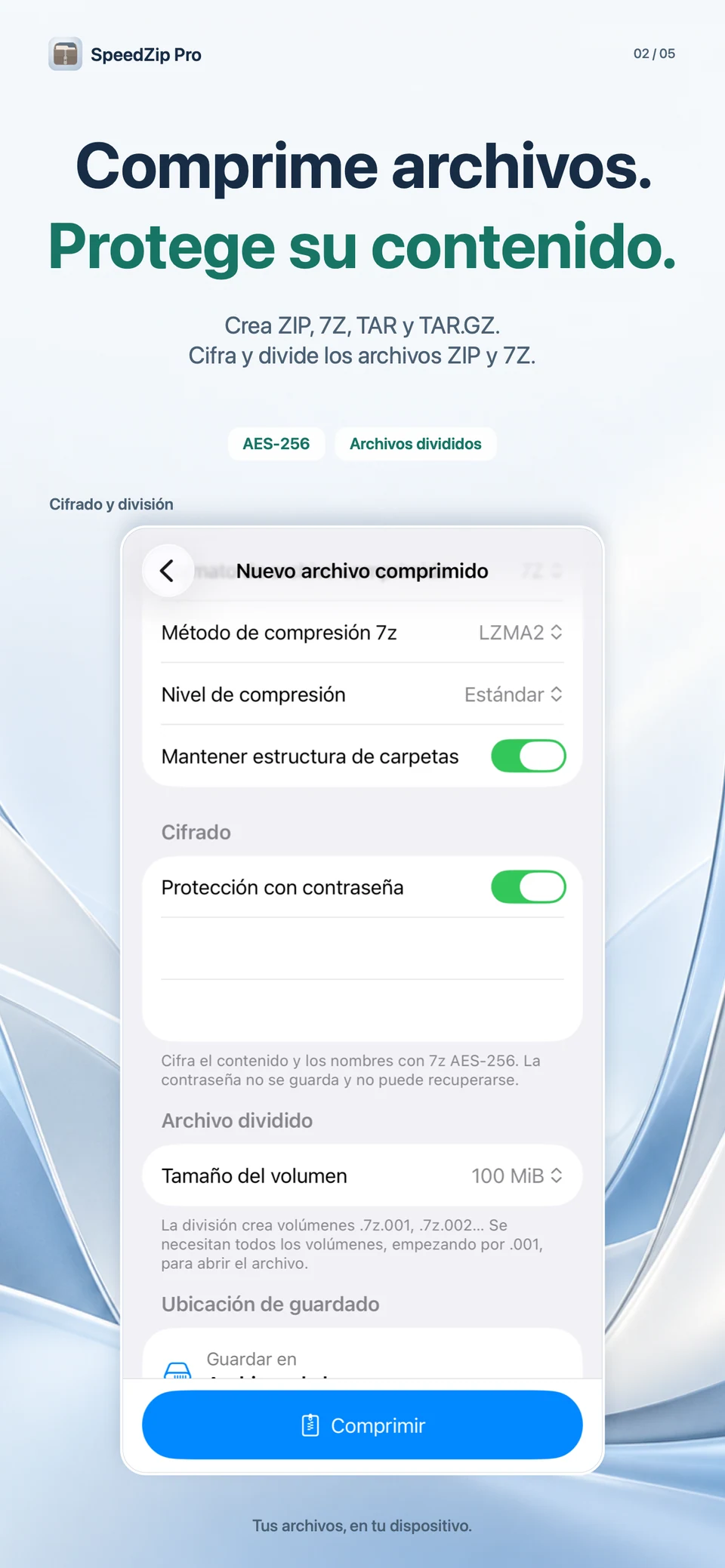SpeedZip Pro · iPhone · CREA, CIFRA Y DIVIDE