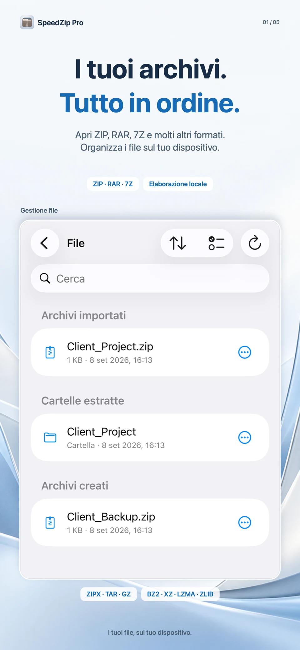 SpeedZip Pro · iPhone · APRI ED ESTRAI