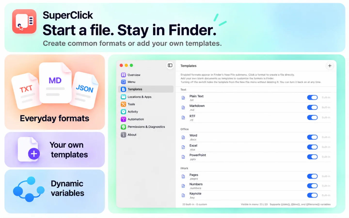 CREATE AND ORGANIZE