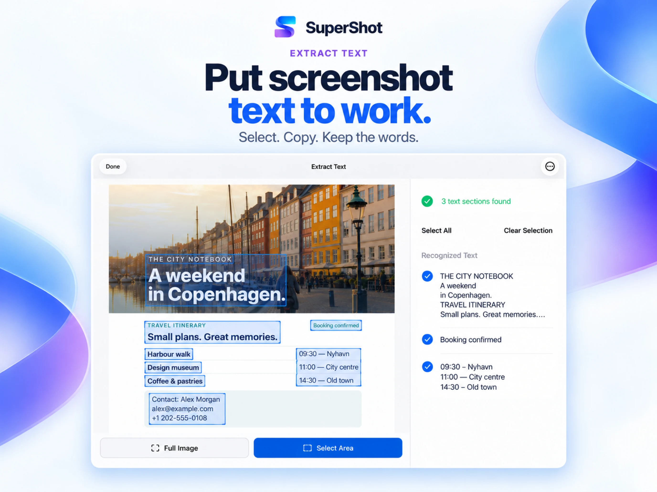 SuperShot · iPad · TEXT AND PRIVACY
