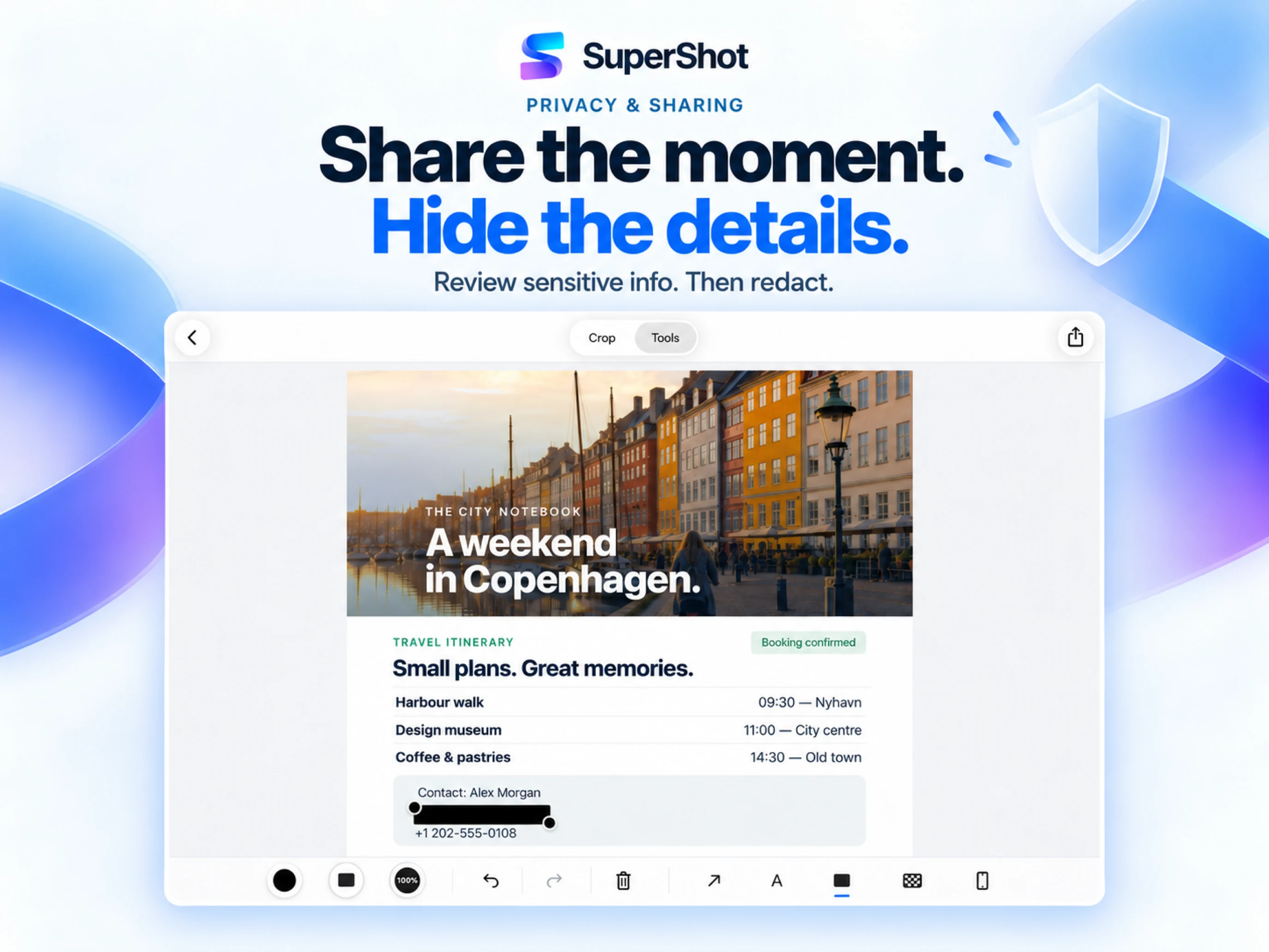 SuperShot · iPad · TEXT AND PRIVACY