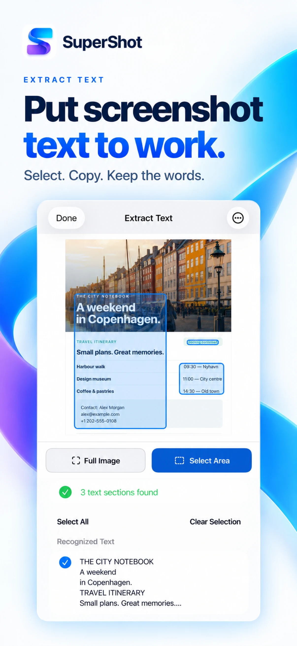 SuperShot · iPhone · TEXT AND PRIVACY