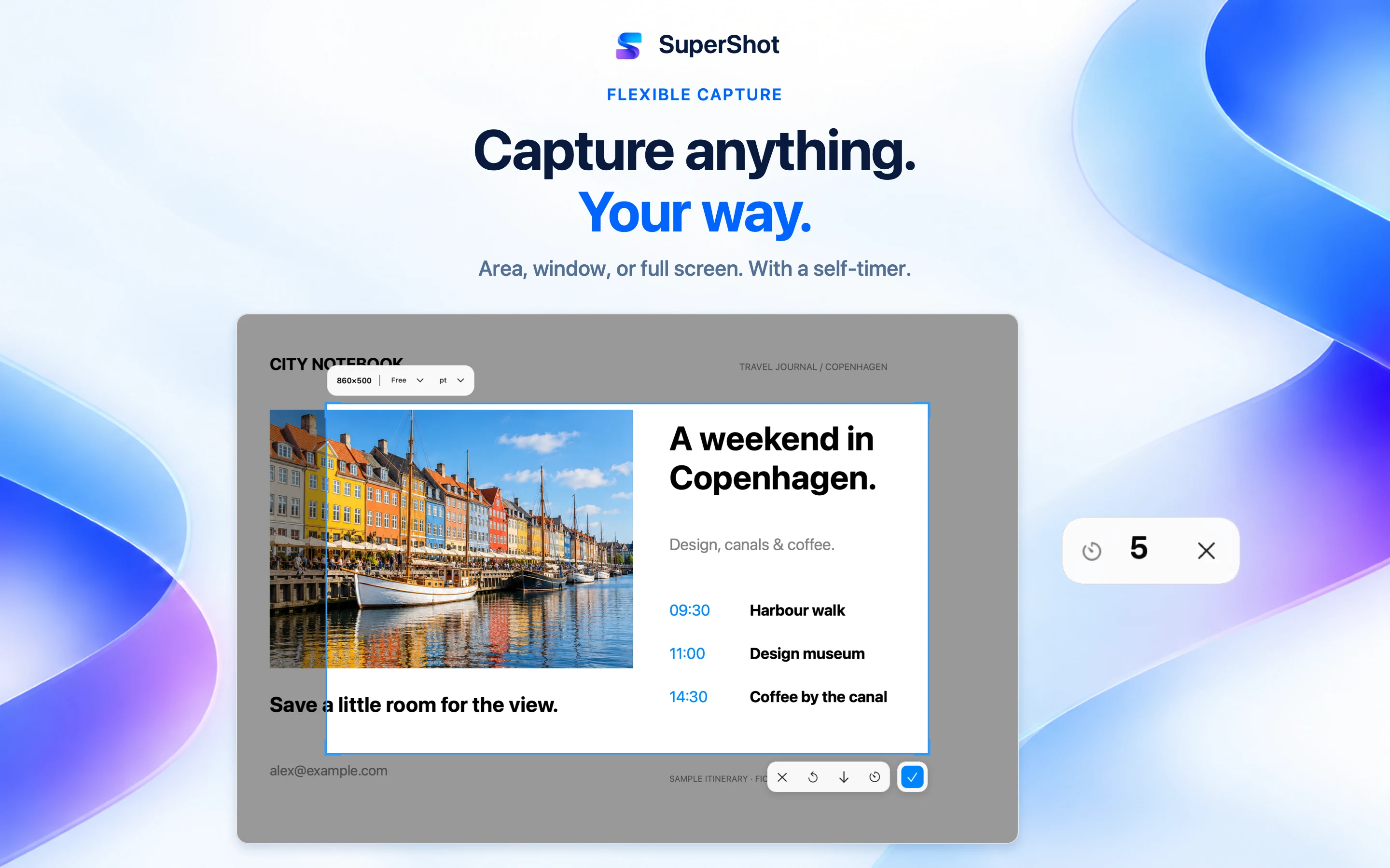 SuperShot · macOS · CAPTURE AND COMBINE