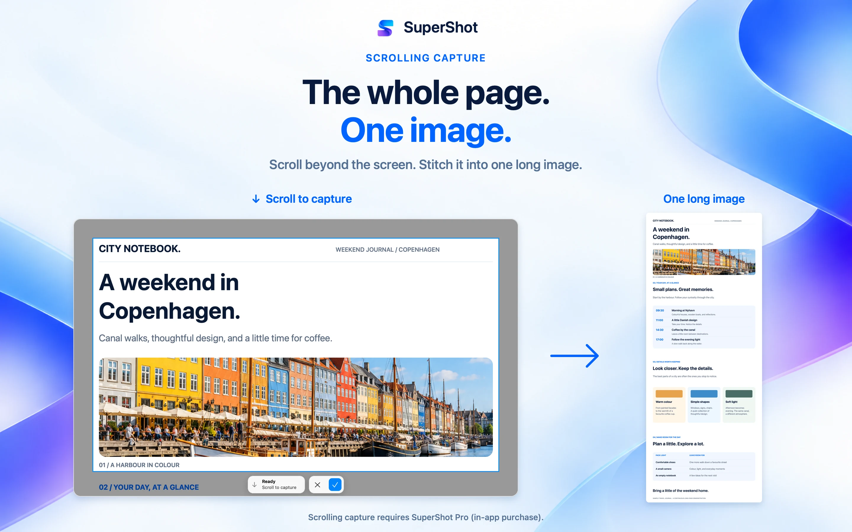 SuperShot · macOS · CAPTURE AND COMBINE