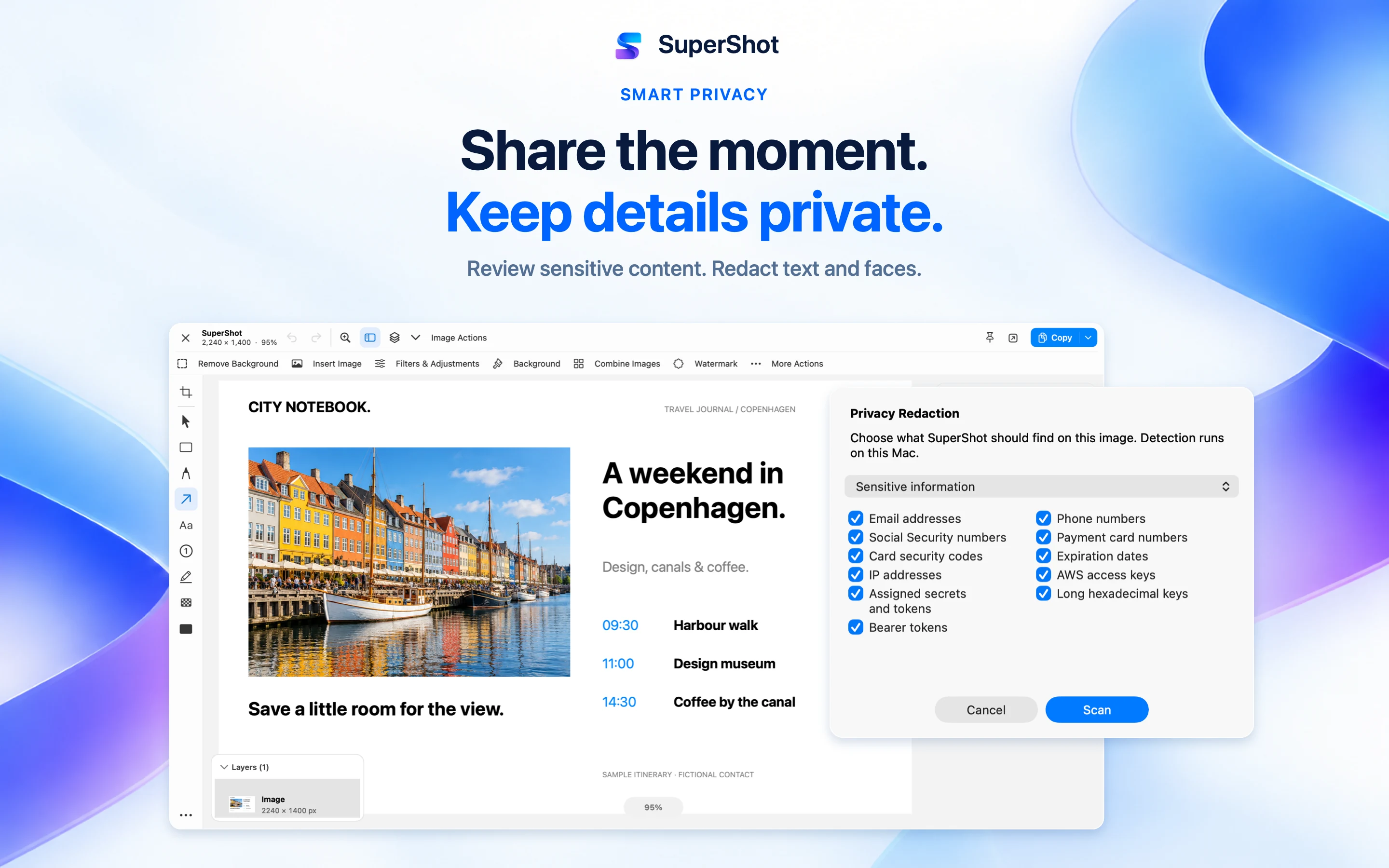 SuperShot · macOS · REVIEW BEFORE SHARING