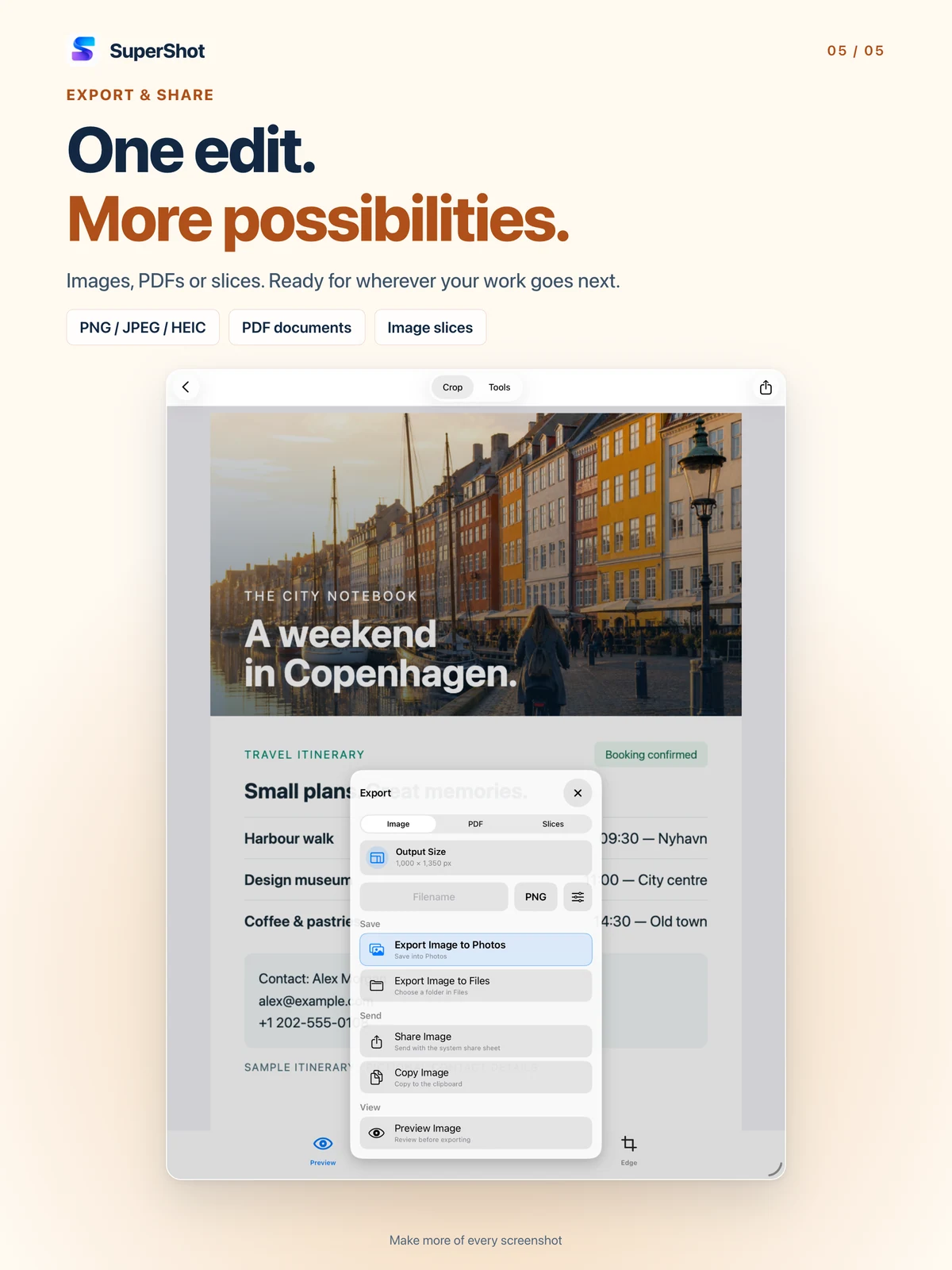 SuperShot · iPad · EXPORT YOUR WAY