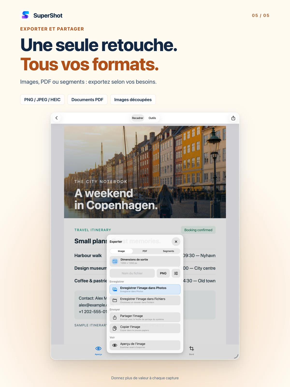 SuperShot · iPad · EXPORTEZ SELON VOS BESOINS