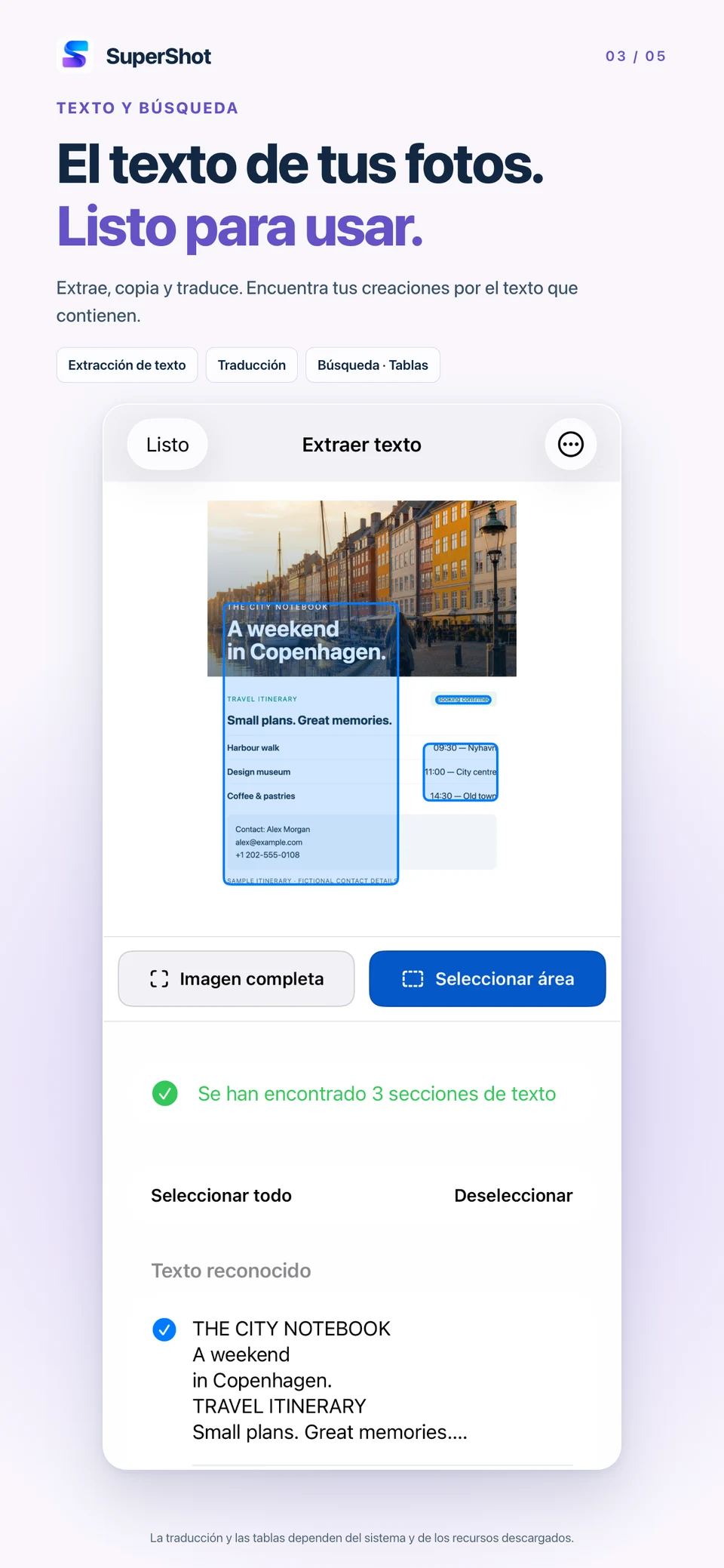 SuperShot · iPhone · APROVECHA EL TEXTO DE LAS IMÁGENES