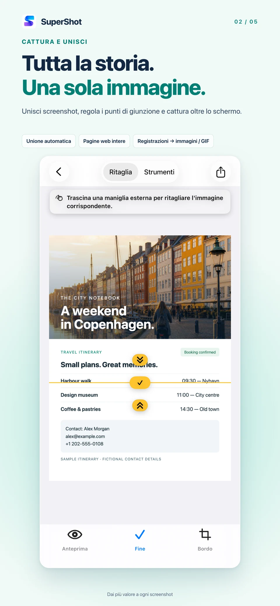SuperShot · iPhone · CONSERVA TUTTO IL CONTENUTO