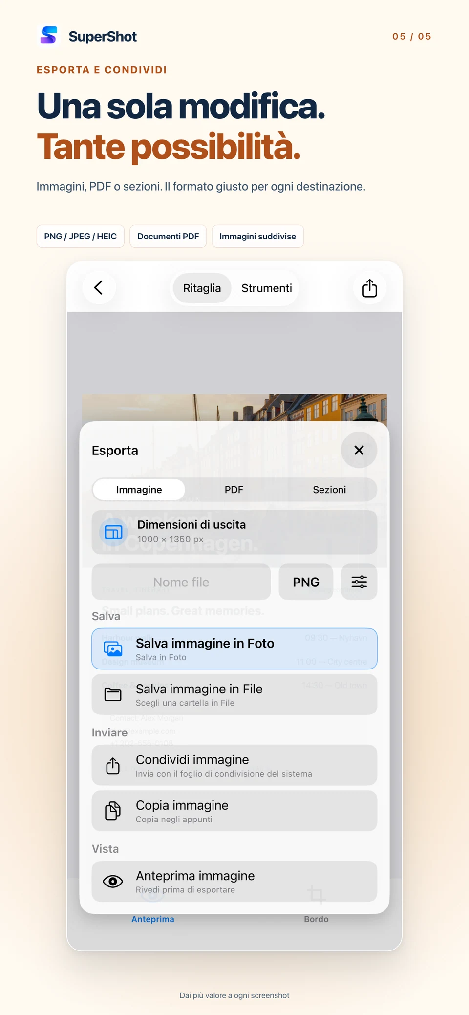 SuperShot · iPhone · ESPORTA COME PREFERISCI
