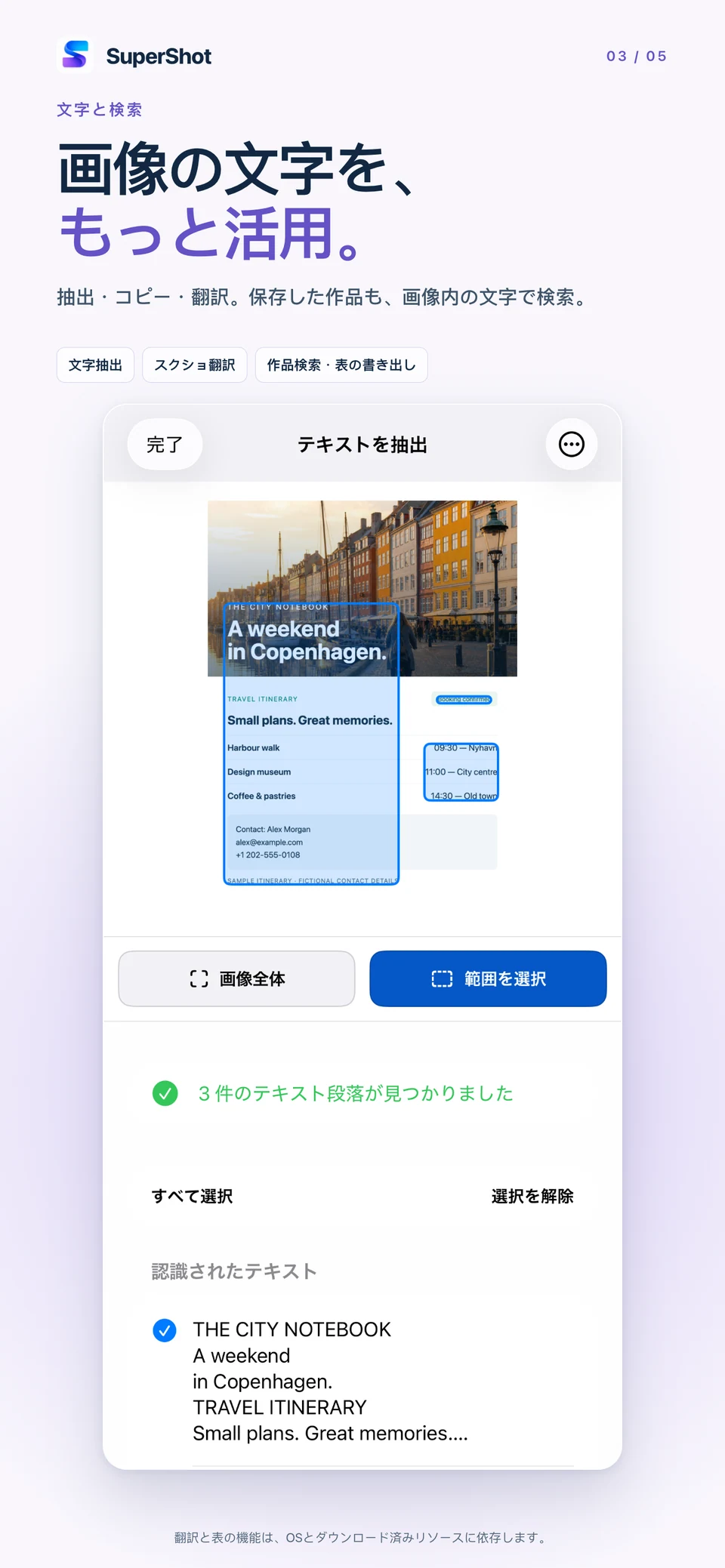 SuperShot · iPhone · 画像の文字を活用