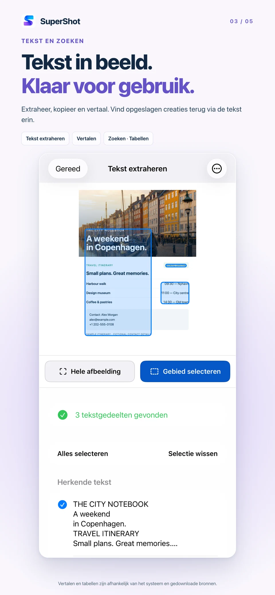 SuperShot · iPhone · GEBRUIK TEKST UIT AFBEELDINGEN